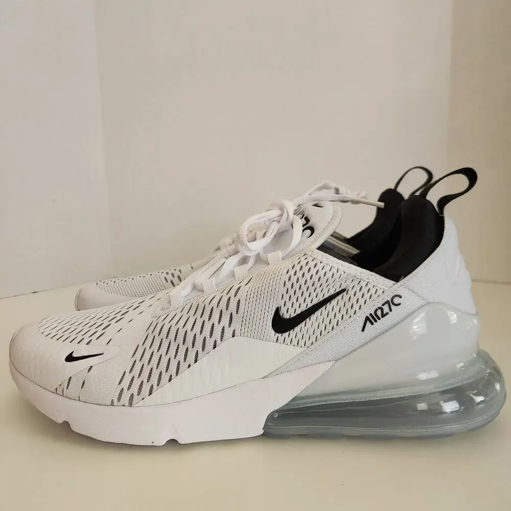 Nike Men's Air Max 270 Shoes, White/Black-White, 13